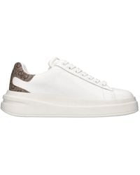 Guess - Schoenen ,Wit ,Leer Witte Leren Sneakers Met 4G-Logo - Lyst
