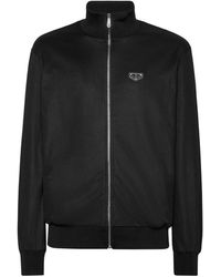 Philipp Plein - Hoodies & Sweatvesten ,Zwart ,Katoen Jogging Jacket Ls Iconic Plein - Lyst