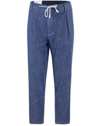Eleventy - Blaue Denim Hose Mit Verstellbarem Kordelzug - Lyst
