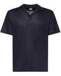 Eleventy - Tops ,Blauw ,Katoen Polo Bowling Collar - Lyst