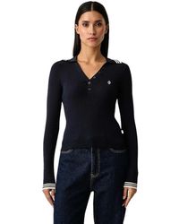 Guess - Tops ,Blauw ,Polyester Lange Mouwen Polo - Lyst