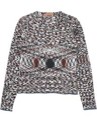 Missoni - Truien & Vesten ,Veelkleurig ,Wol Trui Met Ronde Hals En Vlammotief - Lyst