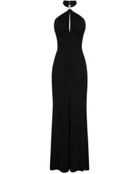Elisabetta Franchi - Halter Neck Dress With Keyhole Detail - Lyst