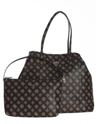 Guess - 2in1 eco-leder shopper - braun - Lyst