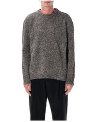 Maison Margiela - Grijze Gebreide Trui Crewneck Sweater Aw25 - Lyst