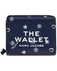 Marc Jacobs - Accessoires ,Blauw ,Leer Opvouwbare Leren Portemonnee - Lyst
