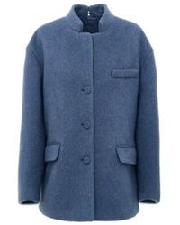 Gucci - Hellblaue Woll Caban Jacke - Lyst