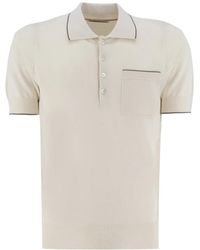 Brunello Cucinelli - Polo-shirt mit stilvollen einsätzen - Lyst