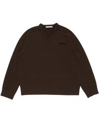 Acne Studios - Truien & Vesten ,Bruin ,Donkerbruine Gebreide Trui - Lyst
