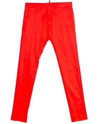 DSquared² - Broeken ,Oranje ,Katoen Slim-Fit Chino Broek - Lyst