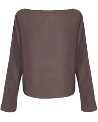 Cortana - Overhemden ,Bruin ,Poona, Top Van Ramie Bruin Paars - Lyst