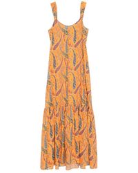 Etro - Kleedjes ,Veelkleurig ,Maxi-Jurk Met Paisleyprint En Ruches - Lyst