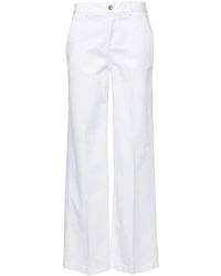 Liu Jo - Pantalones blancos de sarga de algodón - Lyst
