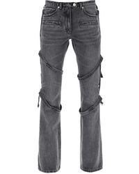 Courreges - Bootcut jeans mit riemen - Lyst