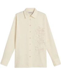 Golden Goose - Baumwollhemd Mit Floraler Stickerei - Lyst