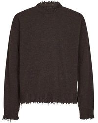 Uma Wang - Truien & Vesten ,Bruin ,Round-Neck Truien - Lyst