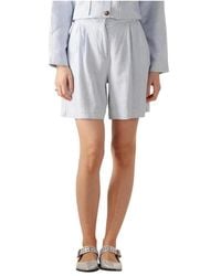 Moss Copenhagen - Blaue High-Waisted Shorts Für Frauen - Lyst