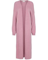 American Dreams - Truien & Vesten ,Roze ,Wol June Long Alpaca Cardigan - Lyst