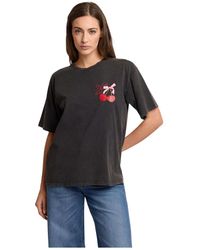 Kocca - Tops ,Zwart ,Katoen T-Shirt Met Grafische Print Van Katoen - Lyst