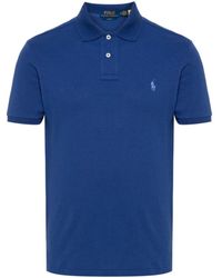 Ralph Lauren - Blaue polo t-shirts und polos,blaues baumwoll-poloshirt mit pony - Lyst