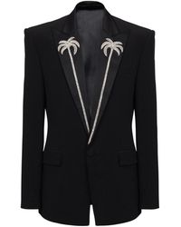 Balmain - Jasje Met 1 Knoop En Geborduurde Palmboomkraag - Lyst