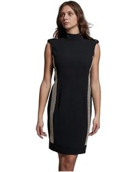 Pinko - Kleedjes ,Zwart ,Crepe Stretch Jurk - Lyst