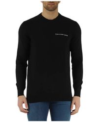 Calvin Klein - Baumwoll-rundhals-logo-pullover - Lyst