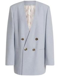 Alberta Ferretti - Double-Breasted Tweed Jas - Lyst