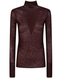 Pinko - Truien & Vesten ,Bruin ,Moss Turtle Neck Sweater - Lyst