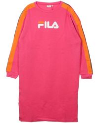 Fila - Vestido De Mujer Mitsuki Buttoned Crew Rosa Yarrow/Naranja Mandarina - Lyst