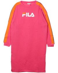 Fila - Vestido De Mujer Mitsuki Buttoned Crew Rosa Yarrow/Naranja Mandarina - Lyst