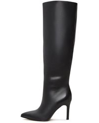 CESARE GASPARI - Zeitlose Schwarze Leder-Kniehohe Stiefel - Lyst