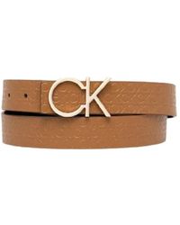 Calvin Klein - Accessoires ,Bruin ,Leer Omkeerbare Riem - Lyst