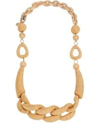 Weekend by Maxmara - Geometrische Stroh-Halskette - Lyst