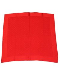 Louis Vuitton Red silk louis vuitton scarf - Rosso