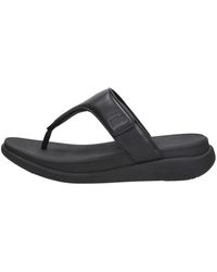 Fitflop - Schoenen ,Zwart ,Leer F-Mode Go Verstelbare Flatform Sandalen - Lyst