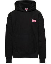 KENZO - Logo-Print Stretch-Baumwollhoodie - Lyst