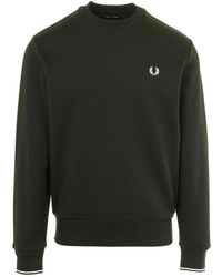 Fred Perry - Hoodies & Sweatvesten ,Groen ,Crew Neck Sweatshirt - Lyst
