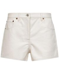 Valentino - Korte Broeken ,Denim Vgold Logo Patch Denim Shorts - Lyst
