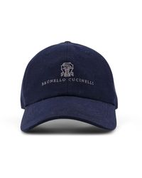 Brunello Cucinelli - Baseball Cap In Kleding Geverfd Twisted Cotton Gabardine Met Geborduurd Logo - Lyst