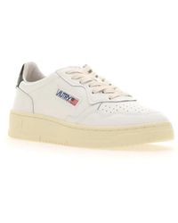 Autry - Medalist low leder sneaker, weiß, - Lyst