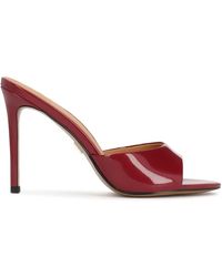 Kazar - Bordeau Lakleren Teenslippers Op Een Hoge Stilettohak - Lyst