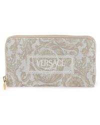 Versace - Barocco jacquard lange geldbörse mit vintage logo - Lyst