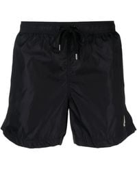 Moncler - Badmode ,Blauw ,Nylon Logo Patch Zwemshorts - Lyst