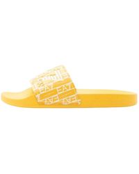 EA7 - Schoenen ,Geel ,Rubber Slides With Logo - Lyst