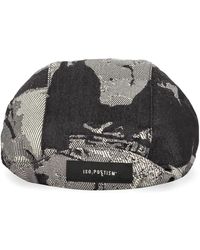 ISO.POETISM - Accessoires ,Zwart ,Katoen Flat Cap - Lyst