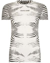 Roberto Cavalli - Zebra Print T-Shirt - Lyst