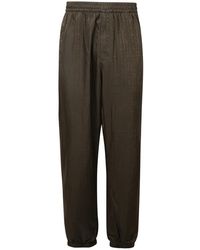 Givenchy - Broeken ,Groen ,Groene Jacquard Elastische Taille Broek - Lyst
