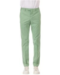 PT Torino - Pantalone delavè verde in cotone elasticizzato - Lyst