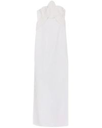 Genny - Kleedjes ,Wit ,Polyester Witte Orchidee Lange Jurk - Lyst